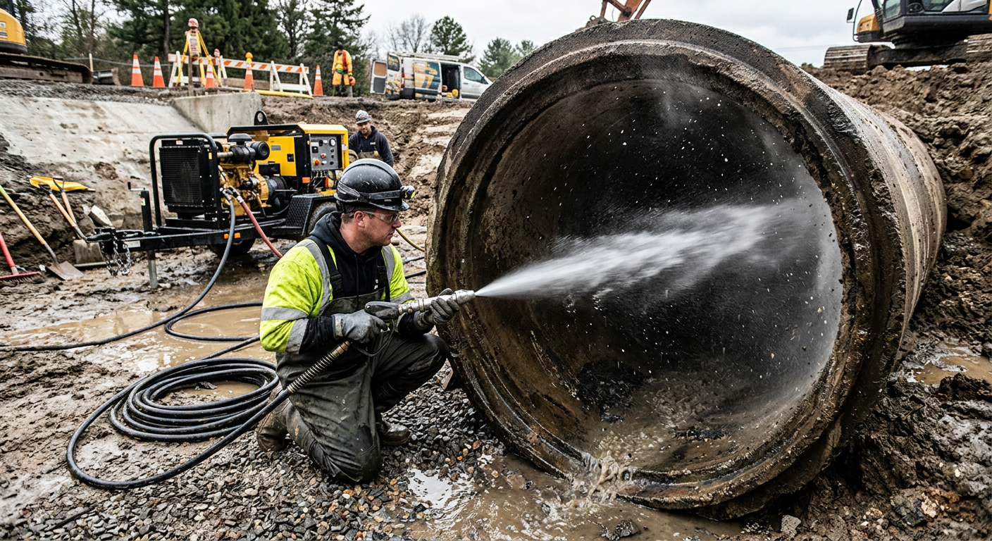 Hydrocurage haute pression pour débouchage de canalisation à Saint-Germain-en-Laye