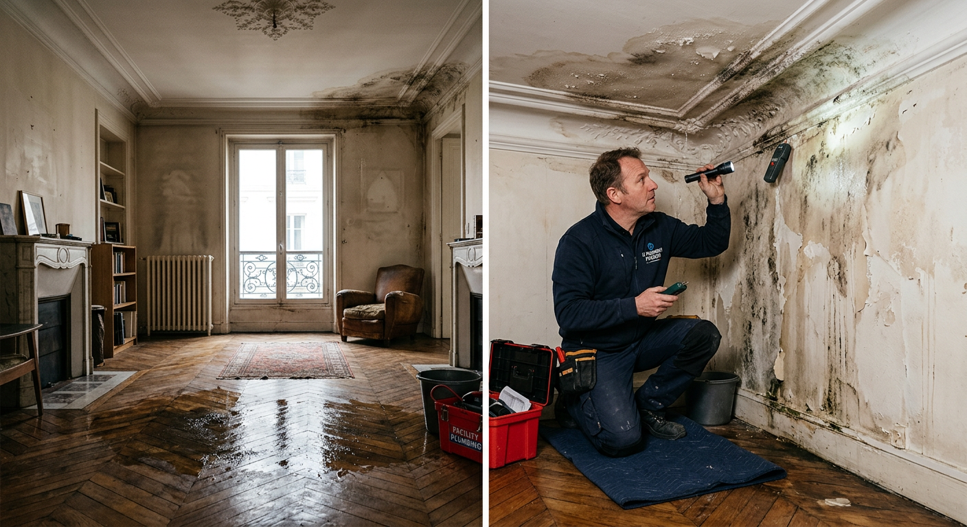 Intervention urgente dégât des eaux dans un appartement à Saint-Germain-en-Laye